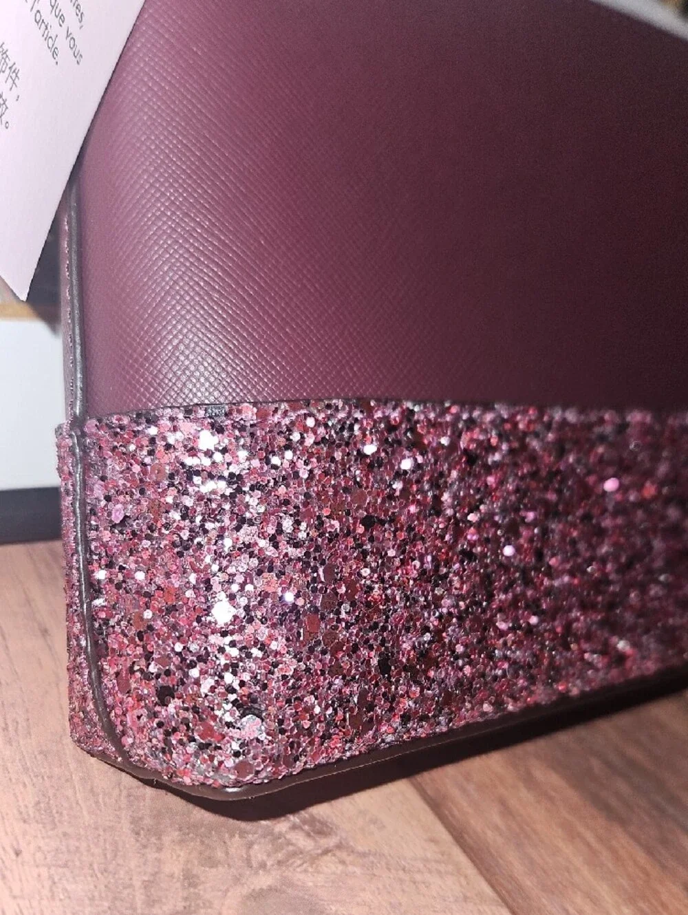 kate spade Maroon and Rose Glitter Crossbody Bag